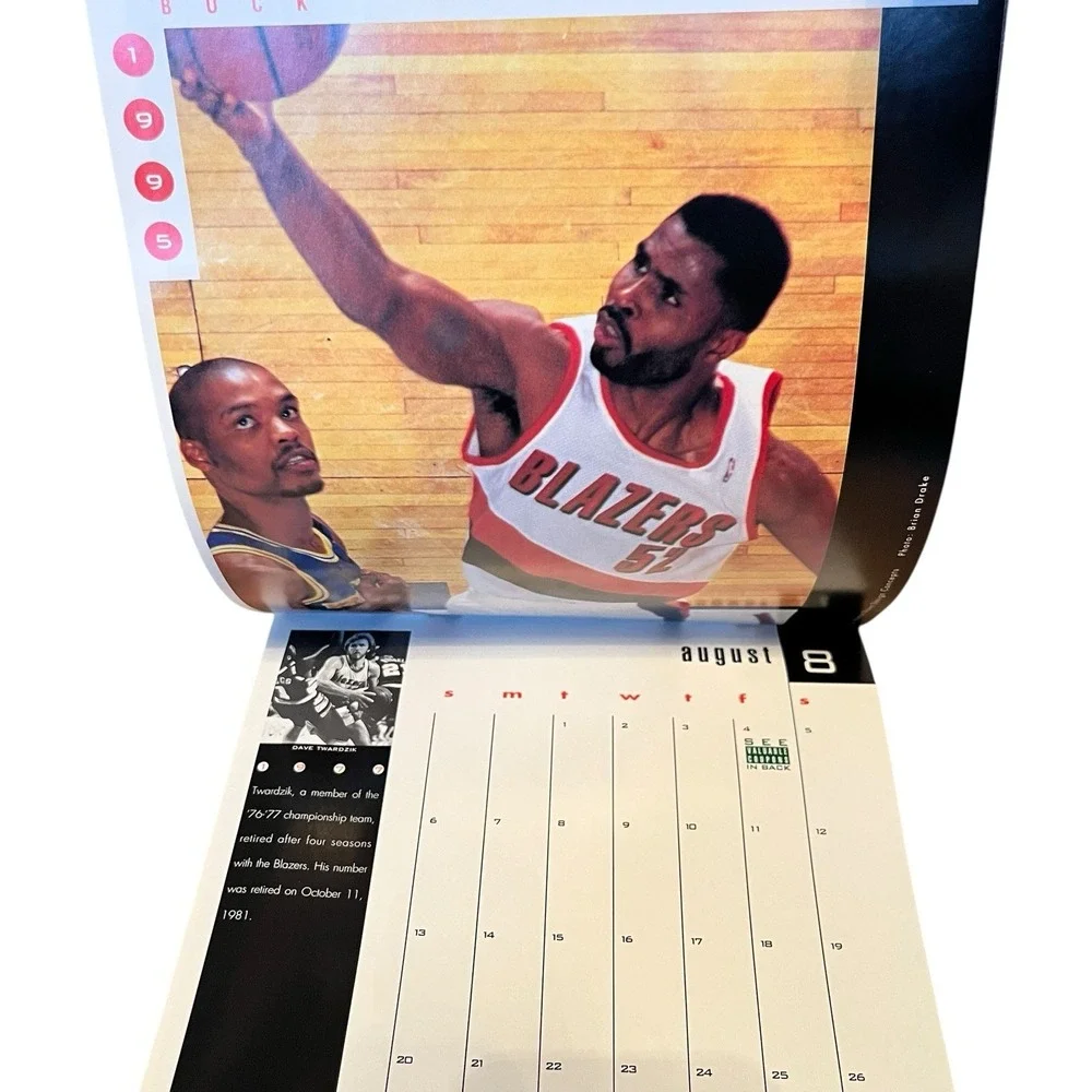 Vintage Portland Trailblazers NBA 1995 Calendar Silver Anniversary 1970-1995